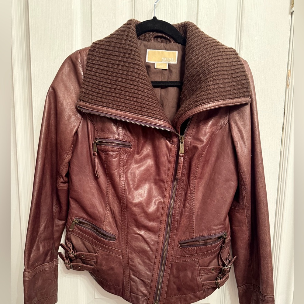 Michael Kors Brown Leather Jacket - M